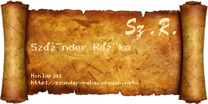 Szünder Réka névjegykártya