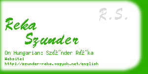 reka szunder business card